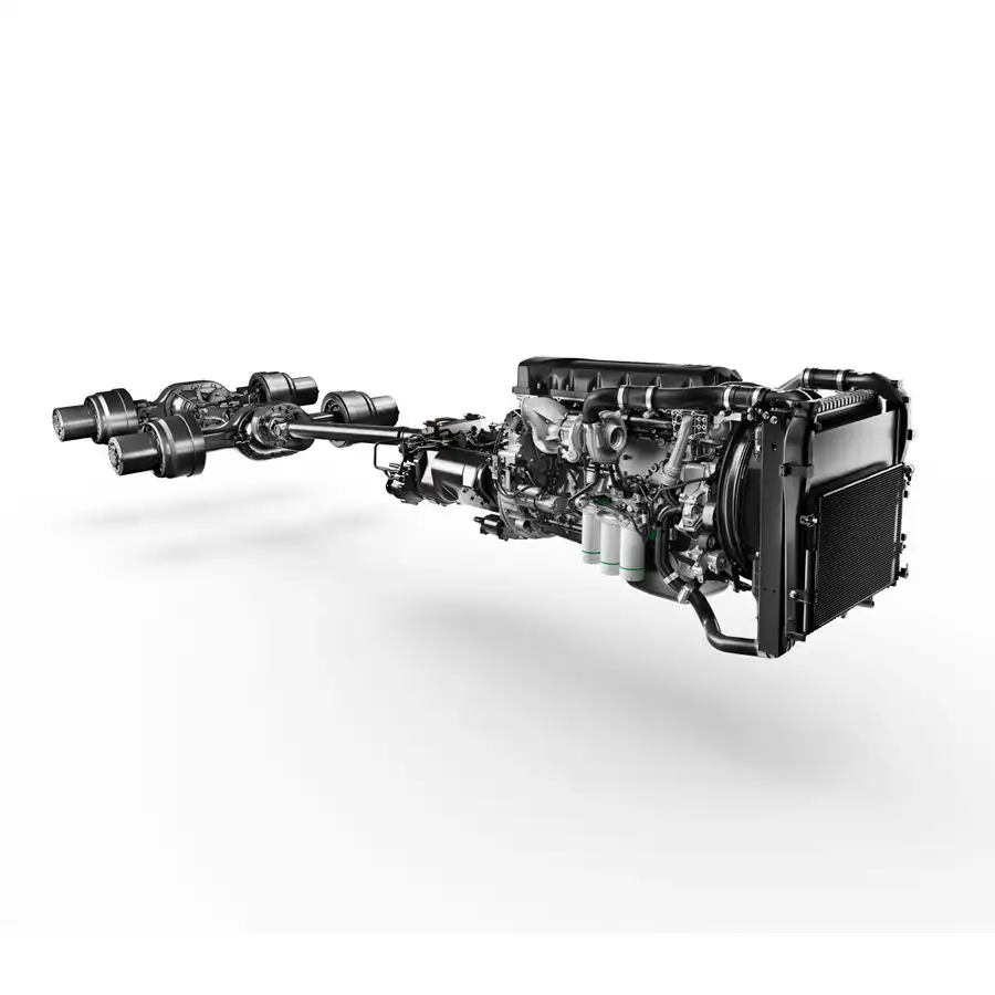 Cabezal Quester GWE420, posee un Motor GH de 11 litros con 420hp, con un torque de 2000 Nm. a 1200 hasta 1600 RPM.