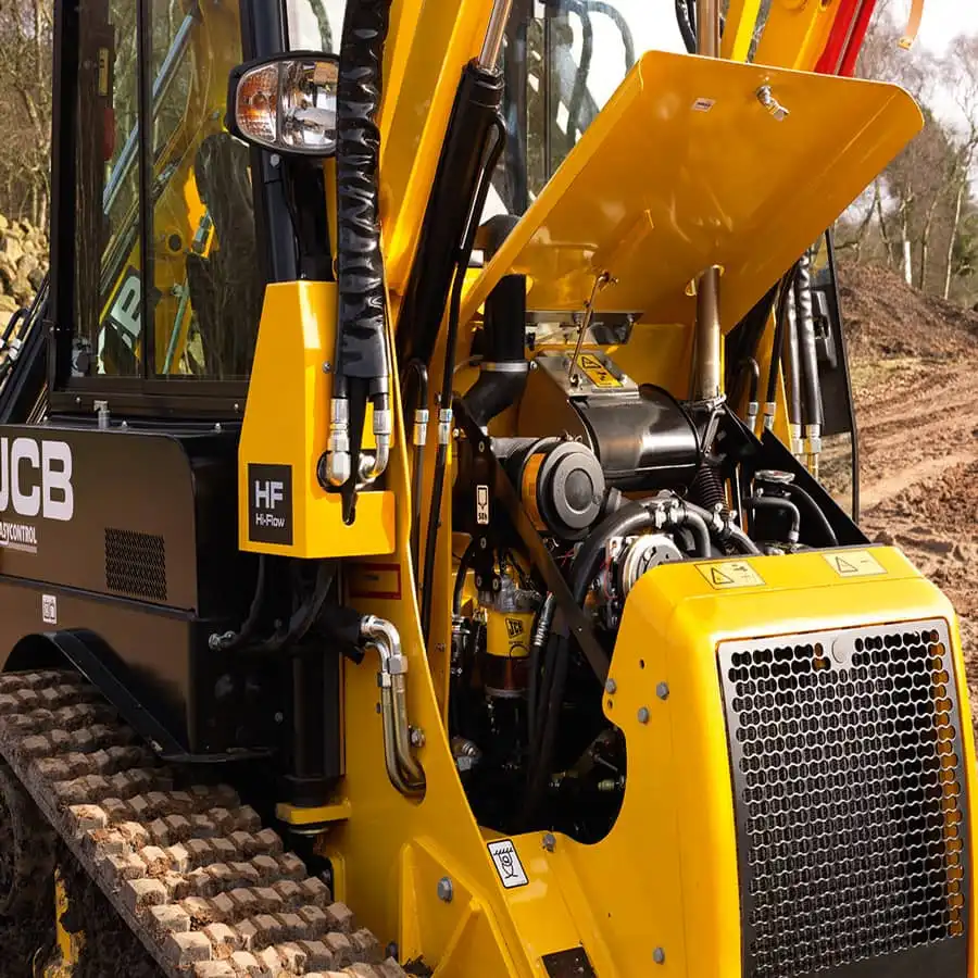 Retroexcavadora JCB 1CX, Potente Motor Marca JCB de 49 HP de potencia.