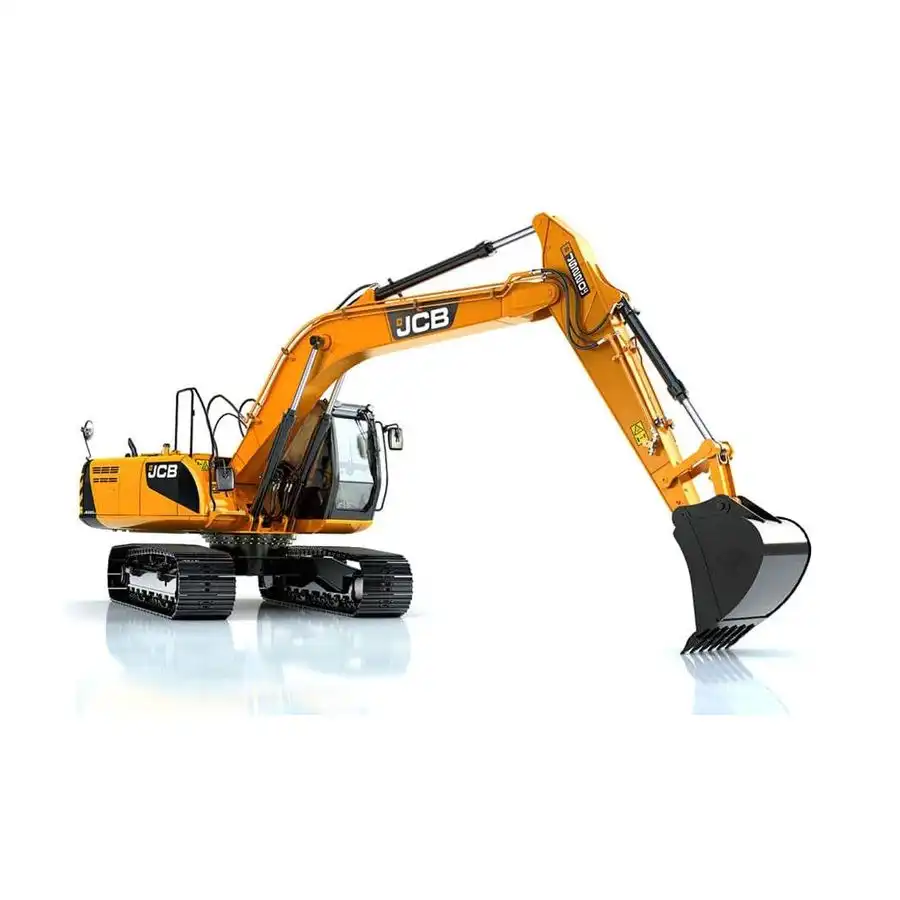 Excavadora JCB JS220, Pluma y balancín reforzados y fabricados con acero de alta resistencia.